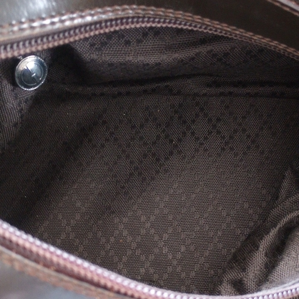 Gucci Dark Brown Leather Hobo Bag with Bamboo Handle - Picture 10 of 11
